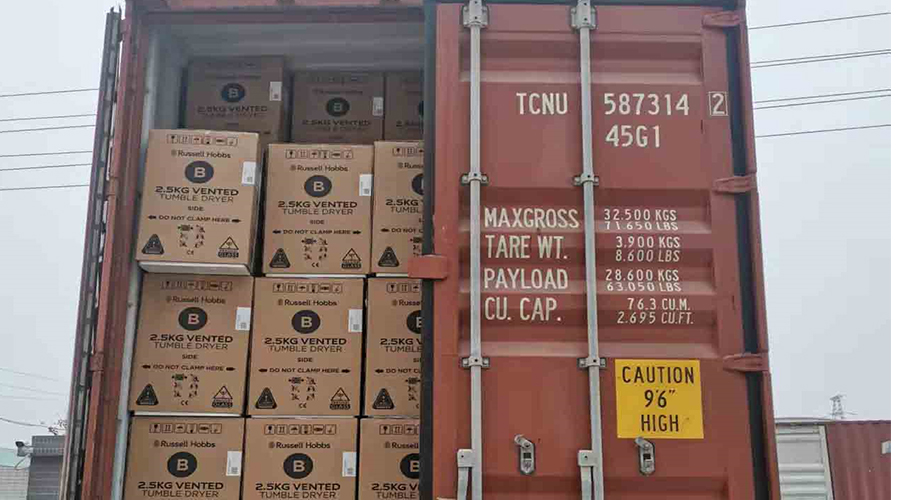 年底沖刺！順利完成英國(guó)Russell hobbs客戶(hù)的滾筒干衣機(jī)出貨